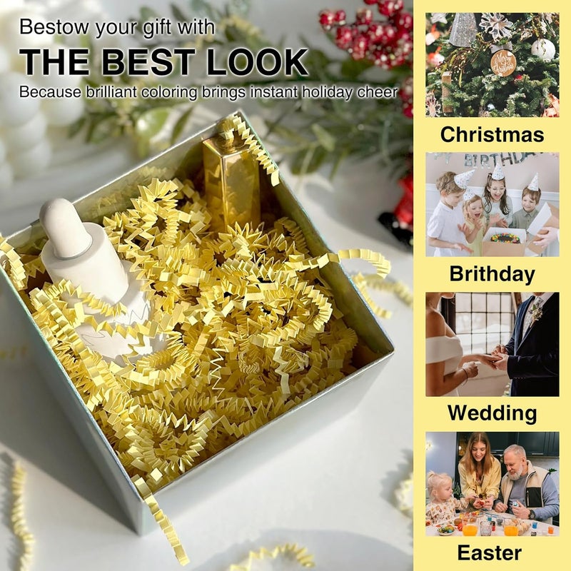Corlcol 1LB Crinkle Paper Shred Filler for Gift Box Bag and Basket On Holidays(Light Yellow) - Image 5